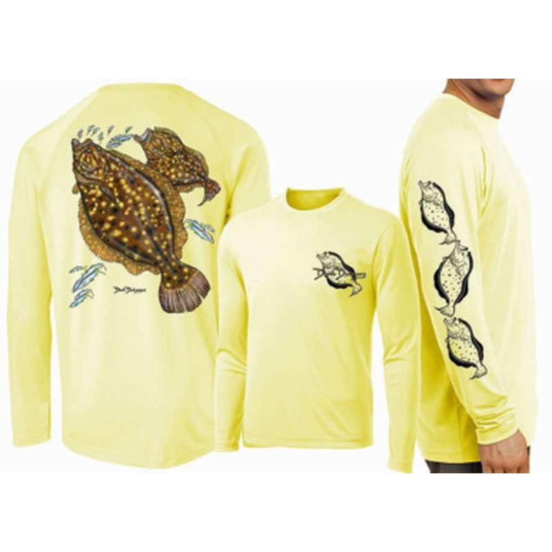 David Dunleavy DMW8015 Flounder Long Sleeve Tee – Yellow – Size Small