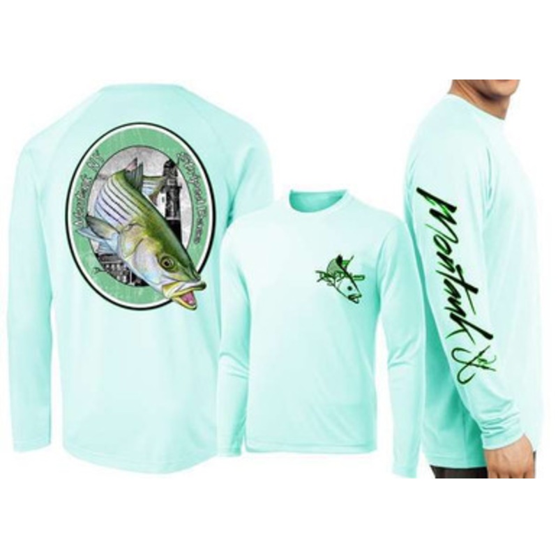 David Dunleavy DMW8034 Montauk Striped Bass Long Sleeve Tee – Seagrass – Large