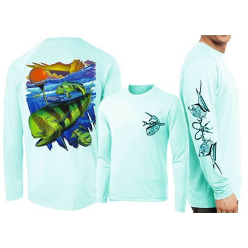 David Dunleavy Mahi Pot Life L/S Performance T-Shirt – Seagrass – Large