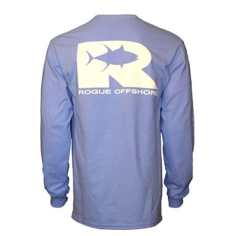 Rogue Offshore Tuna Logo Long Sleeve T-Shirt Columbia Blue – Medium