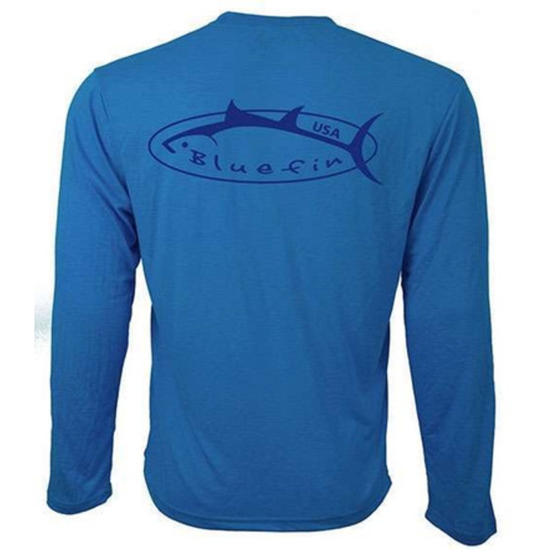 Bluefin USA Navy Logo Technical Long Sleeve Shirt – Blue – XL