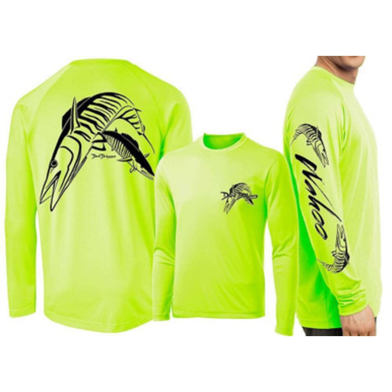 David Dunleavy DMW6100 Wahoo Deco Long Sleeve Tee – Safety Green – Large