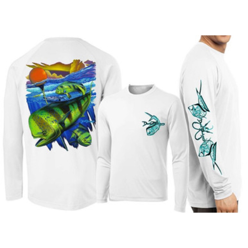 David Dunleavy Mahi Pot Life L/S Performance T-Shirt – White – XL