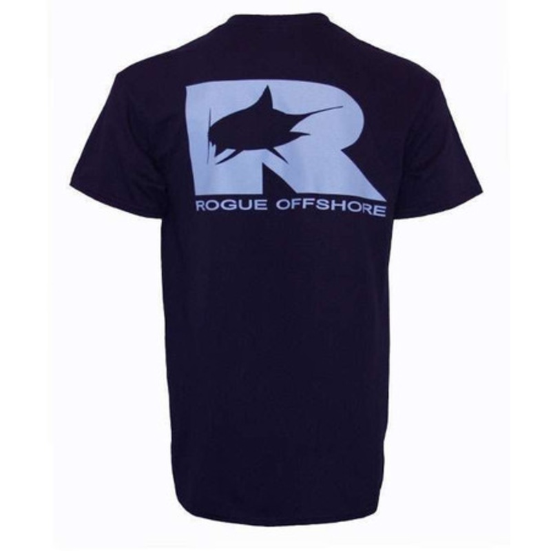 Rogue Offshore Marlin Logo Short Sleeve T-Shirt Navy/Columbia Blue – XL