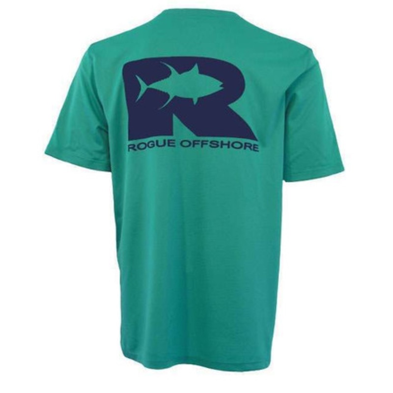 Rogue Offshore Tuna Logo Short Sleeve Performance T-Shirt Cabana/Navy – Large