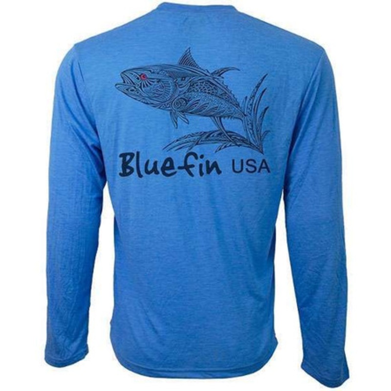 Bluefin USA Zentangle Yellowfin Long Sleeve Technical Shirt Light Blue – XL