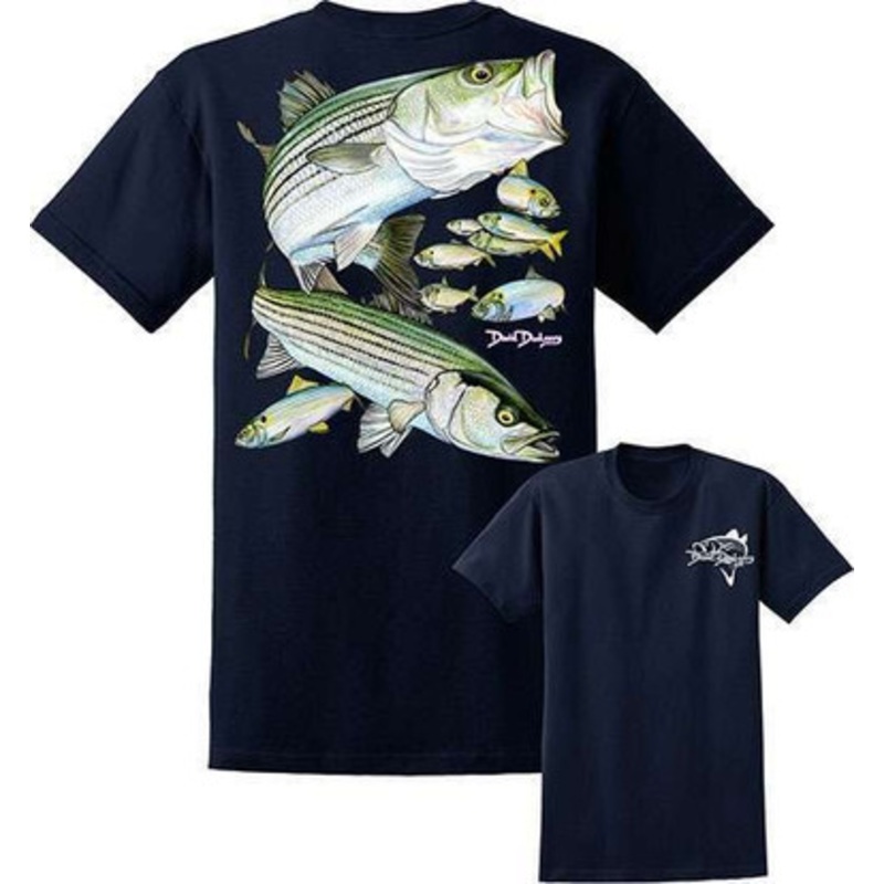David Dunleavy DDM8023 Striped Bass Tee Navy – Large