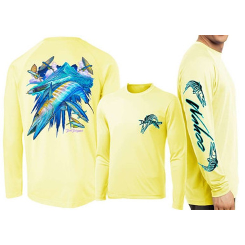 David Dunleavy DMW8047 Wahoo Long Sleeve Performance T-Shirt – Yellow – Large