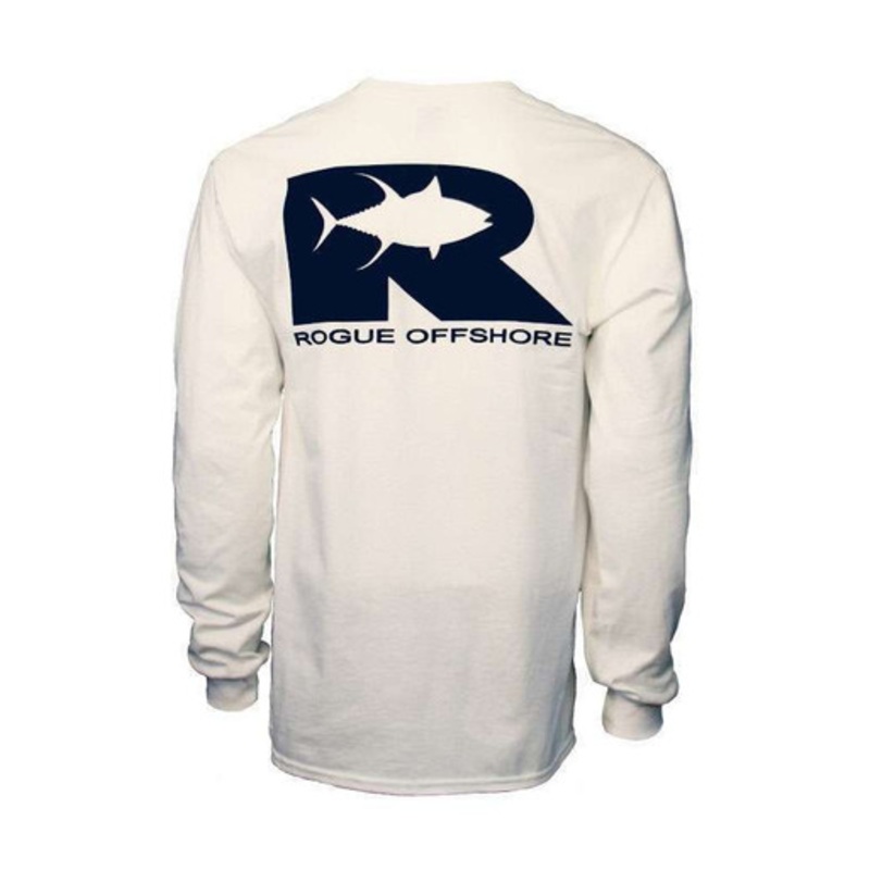 Rogue Offshore Tuna Logo Long Sleeve T-Shirt White/Navy – Size X-Large