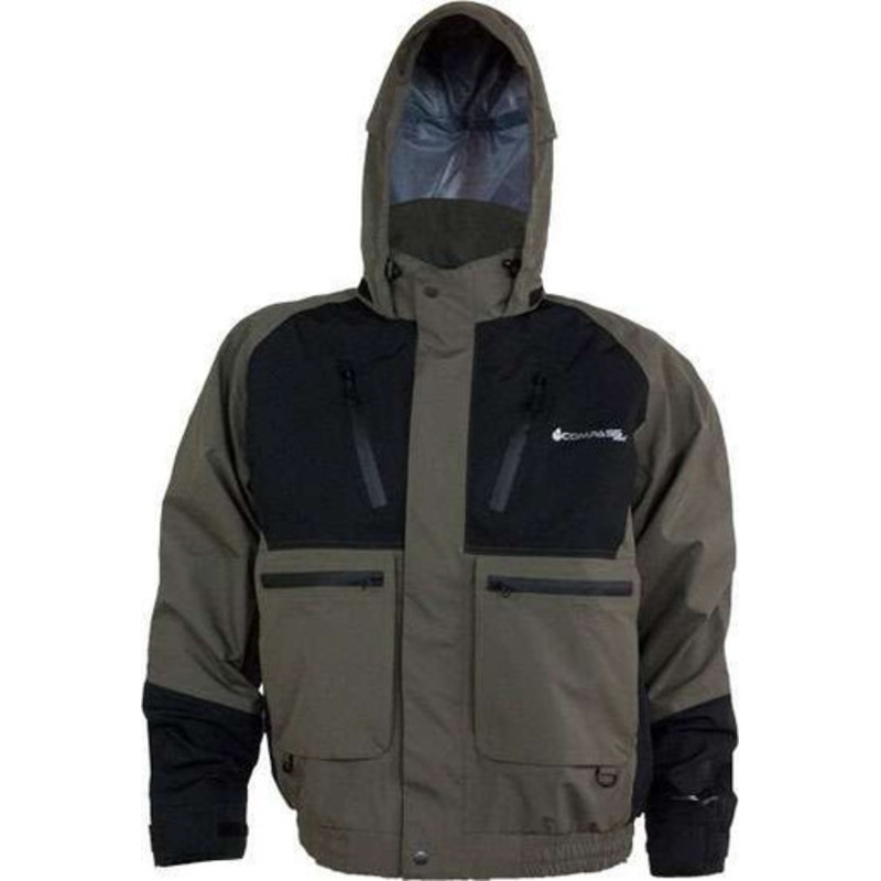 Compass360 HT23102-1085 HydroTek Thunder Jacket – Black & Stone – Large