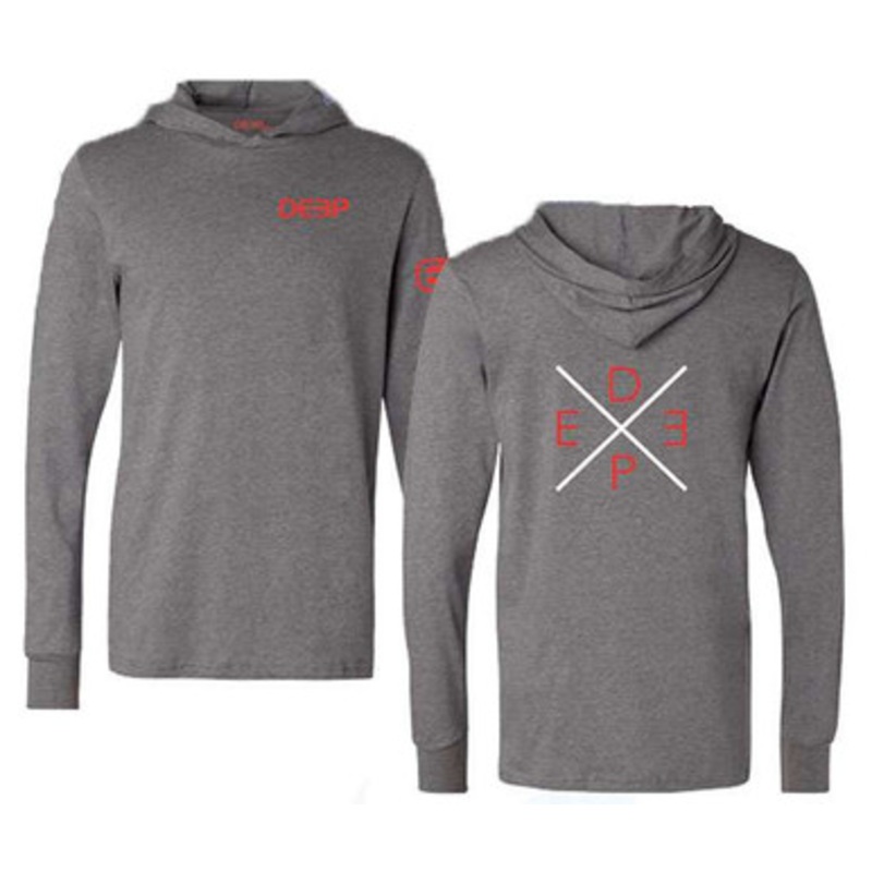 Deep Ocean Triblend Performance Hoodie – Heather Grey 2XL