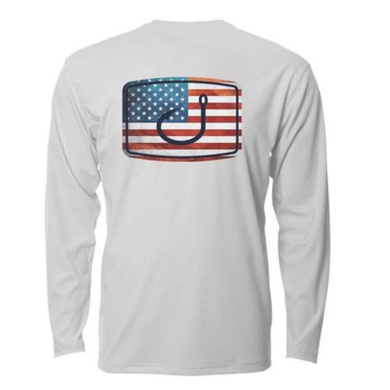 AVID Sportswear Flag Series USA Performance Long Sleeve Shirt – Glacier Grey – 2XL