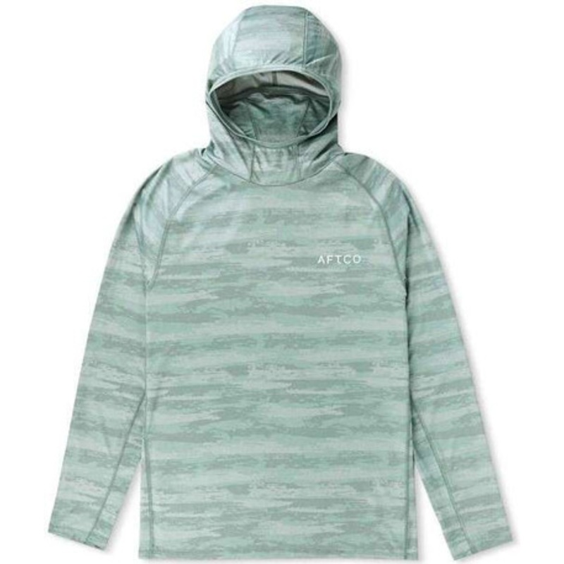 Aftco Adapt Tactical Hooded Performance Shirt – Jade Shoreline Camo – Large