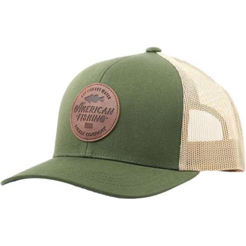 Aftco Lemonade Leather Trucker Hat – Olive