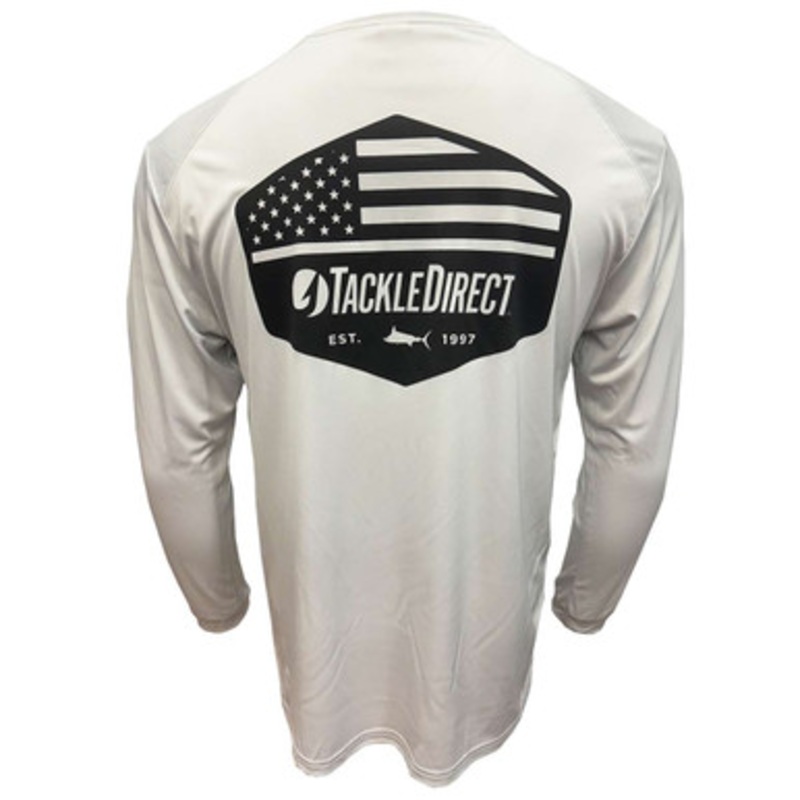 TackleDirect Stars ‘n Stripes Performance Long Sleeve Shirt – Aluminum – X-Large