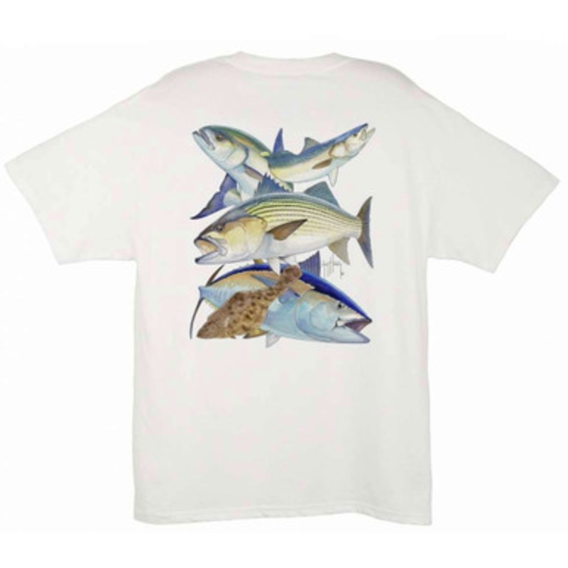 Aftco MTH1262 Guy Harvey Northeast Collage Tee Shirt – Size Large
