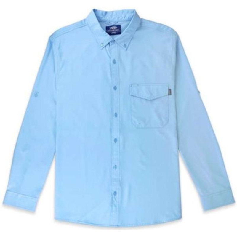 Aftco Palomar Long Sleeve Vented Fishing Shirt – Airy Blue – XX-Large