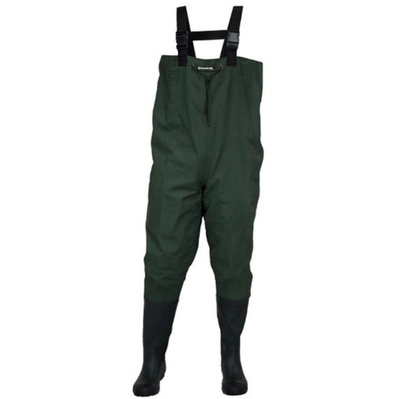 Compass360 Oxbow Poly Rubber Felt Sole Bootfoot Chest Waders – Forest Green – 11