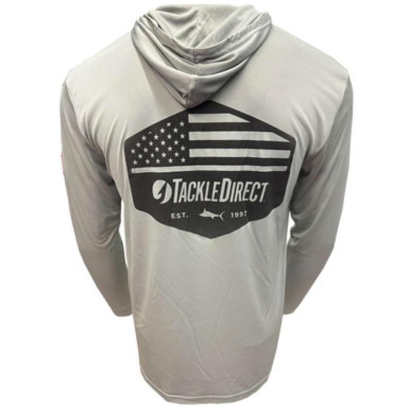 TackleDirect Stars ‘n Stripes Performance Hoodie – Medium Gray – XX-Large