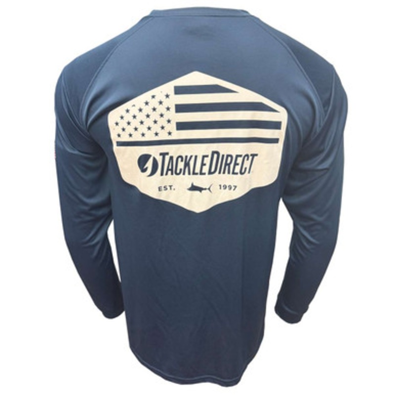 TackleDirect Stars ‘n Stripes Performance Long Sleeve Shirt – Navy – XX-Large