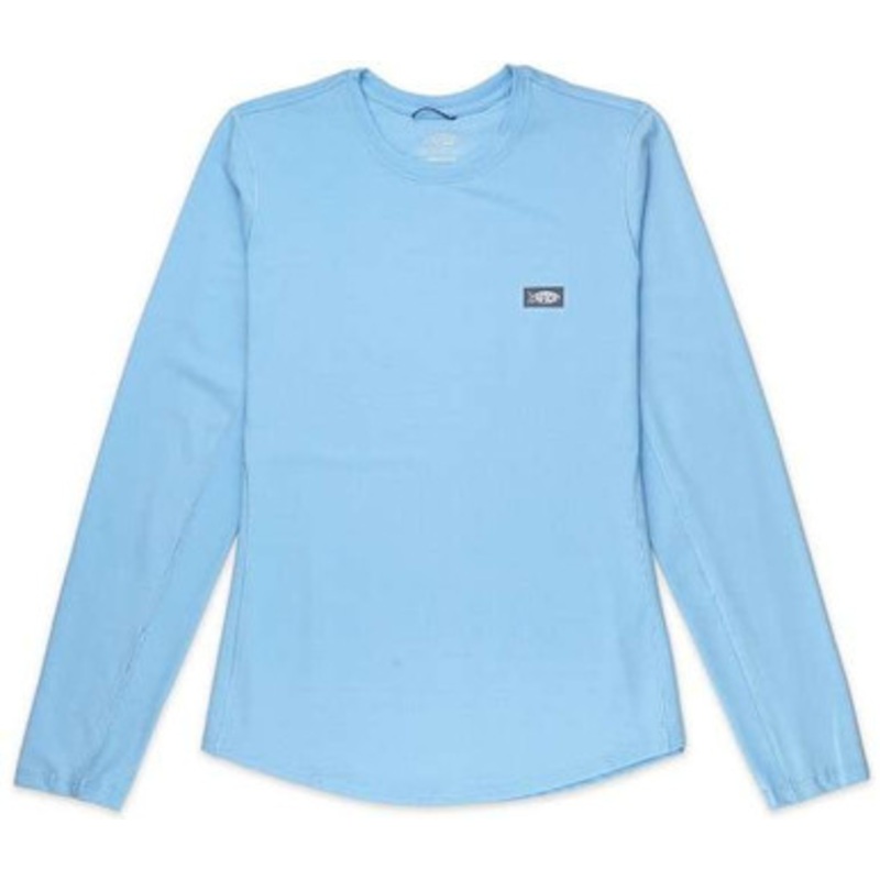 Aftco Women’s Air-O Mesh Long Sleeve Performance Shirt – Airy Blue Heather – Medium