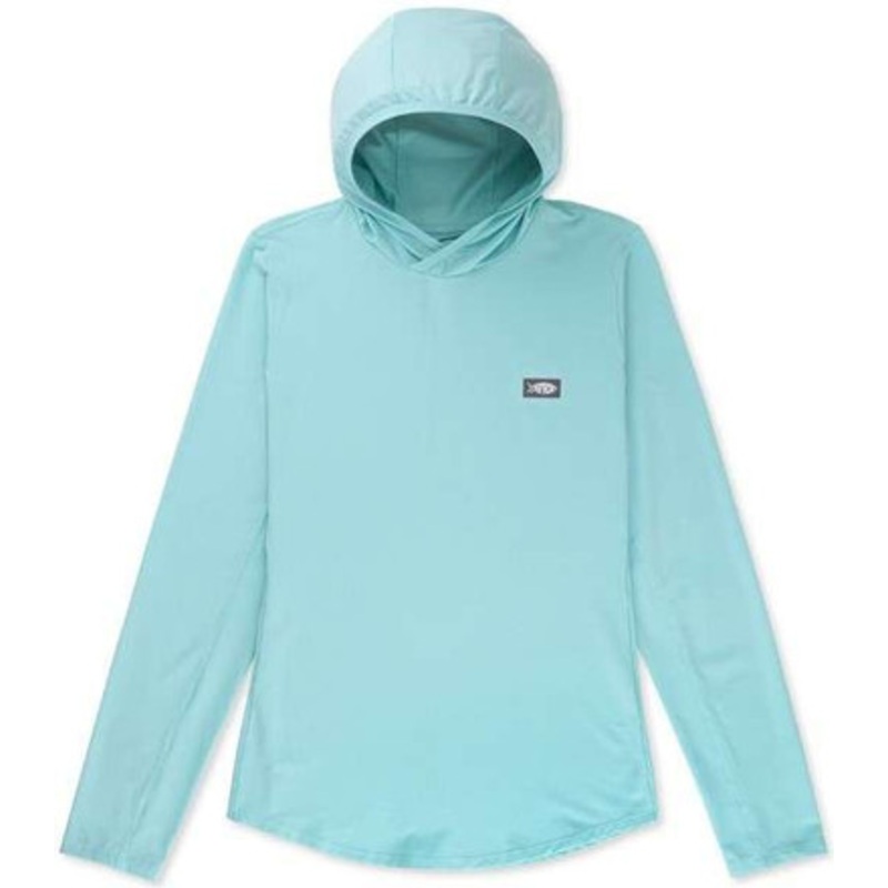Aftco Women’s Air-O Mesh Performance Hoodie – Pastel Turq Heather – X-Large