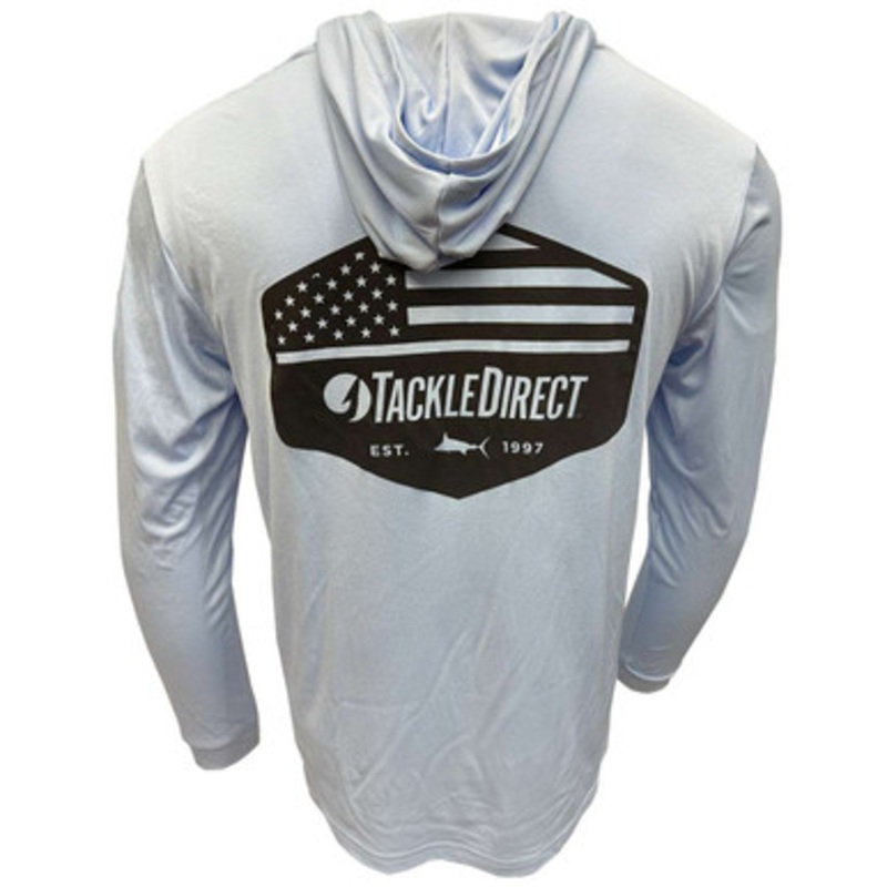 TackleDirect Stars ‘n Stripes Performance Hoodie – Blue Mist – Large