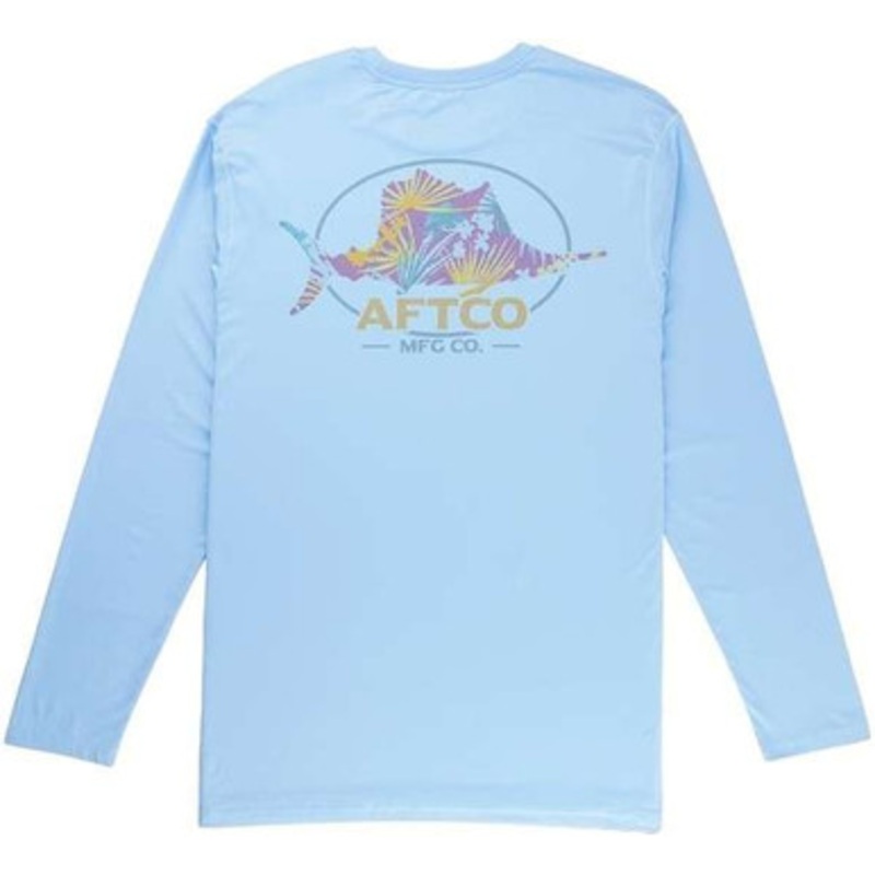 Aftco Tropical UVX Long Sleeve Shirt – Airy Blue – Small