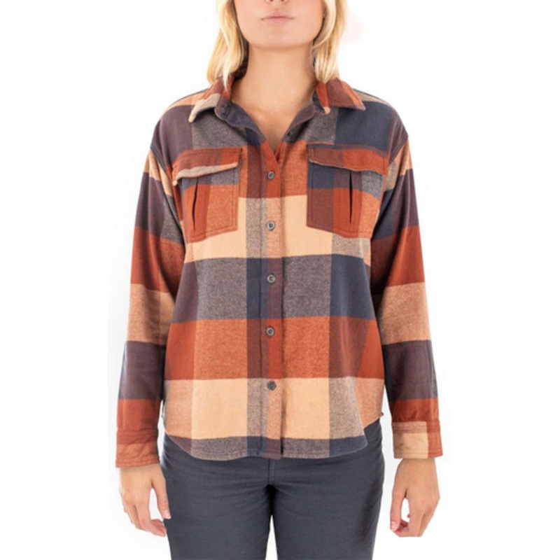 Jetty Women’s Anchor Flannel – Tan – X-Large