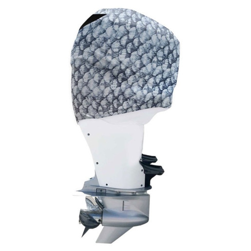 Outer Envy Outboard Motor Cover – Grey Fish Scales – Mercury New 175