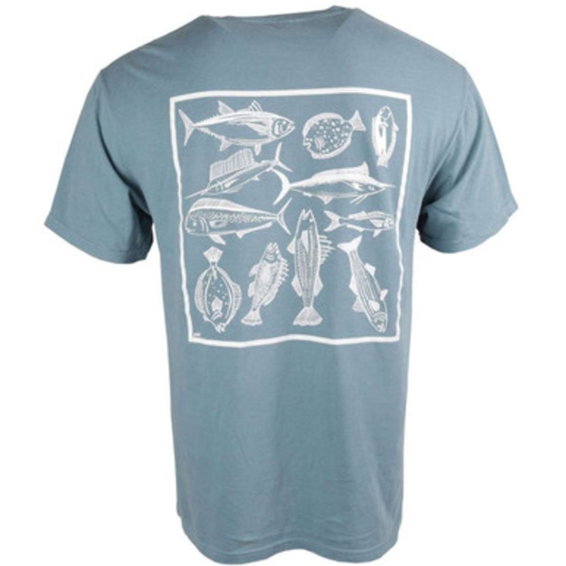 TackleDirect Fish Box T-Shirt – Ice Blue – X-Large