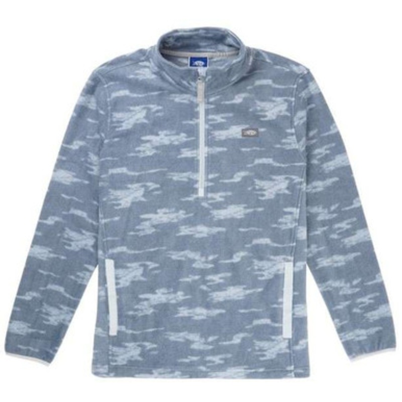 Aftco Ahoy 1/4 Zip Fleece – Light Gray Blur Camo – Large