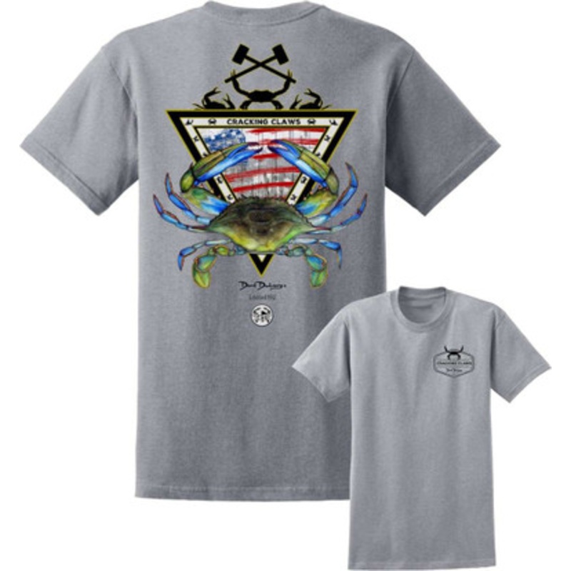 David Dunleavy American Blue Crab T-Shirt – Athletic Heather  – 3X-Large