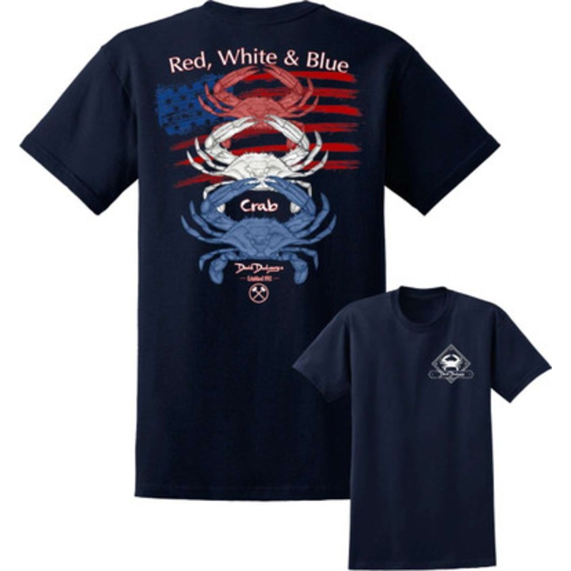 David Dunleavy Red White and Blue Crab T-Shirt – Navy – Large