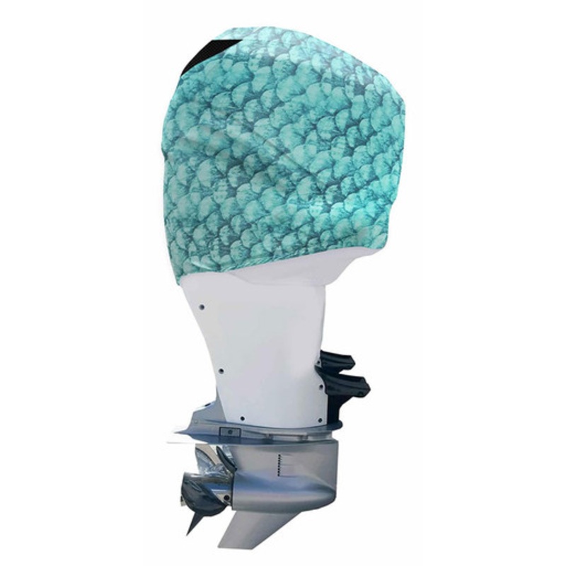 Outer Envy Outboard Motor Cover – Blue Fish Scales – Mercury Optimax