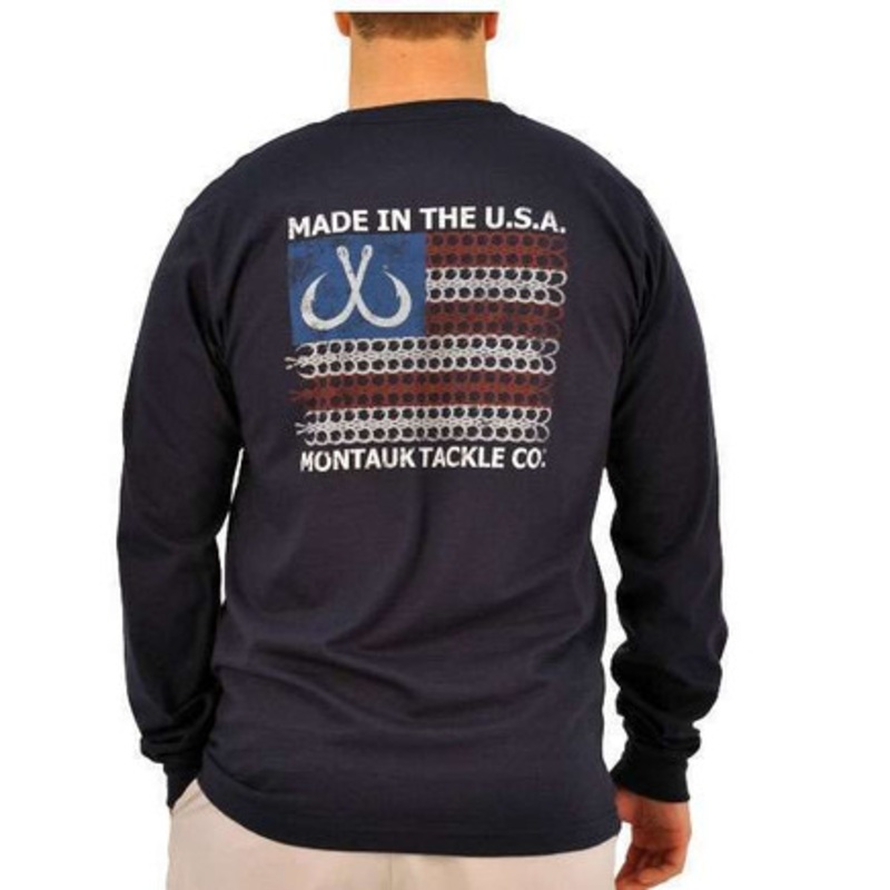 Montauk Tackle Company Flag Logo Graphic Long Sleeve Shirt – 2XL