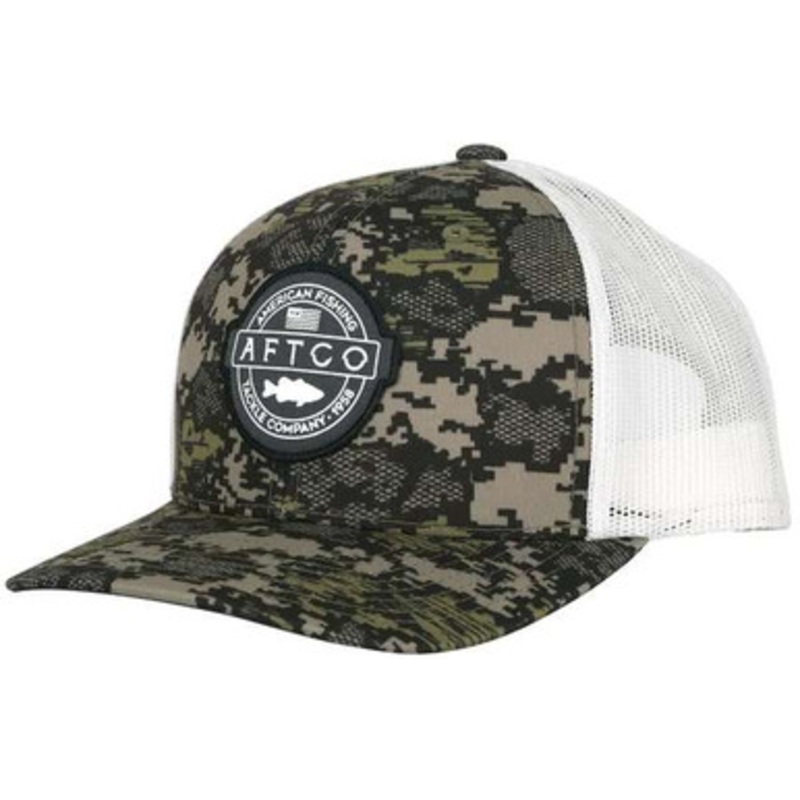 Aftco Bass Patch Trucker Hat – Green Camo – OS