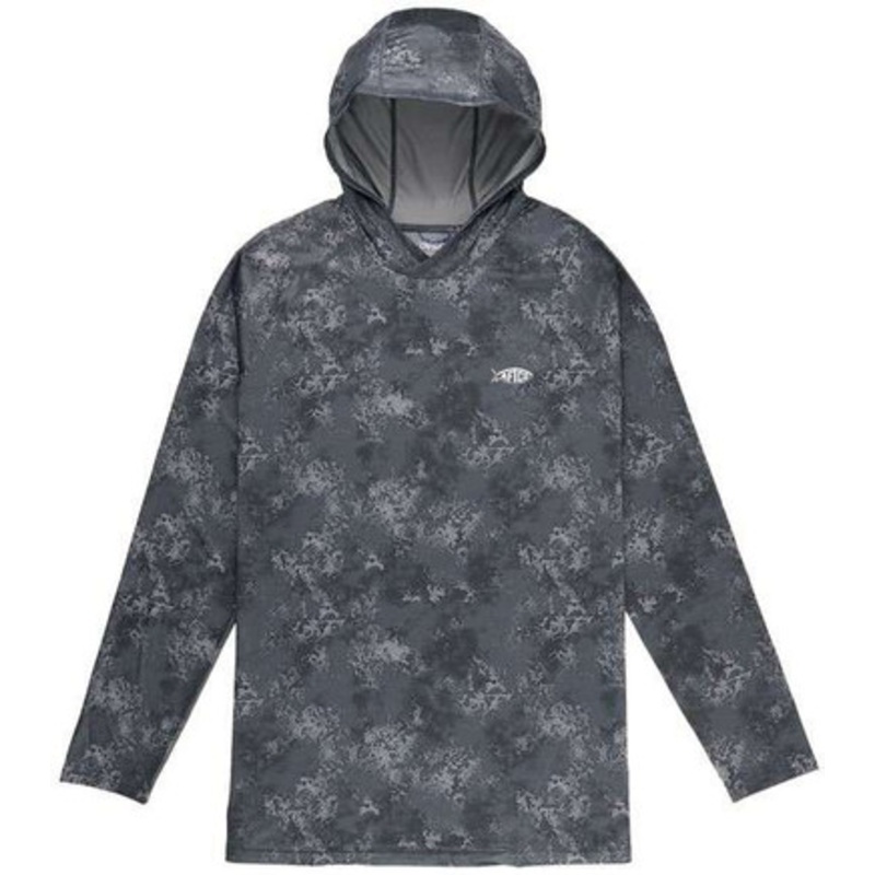 Aftco Tactical Hooded LS Performance Shirt – Charcoal Acid Camo – XL