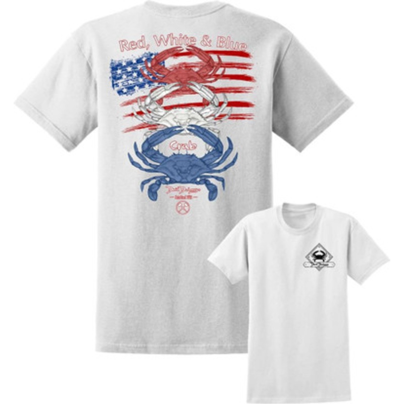 David Dunleavy Red White and Blue Crab T-Shirt – White – X-Large