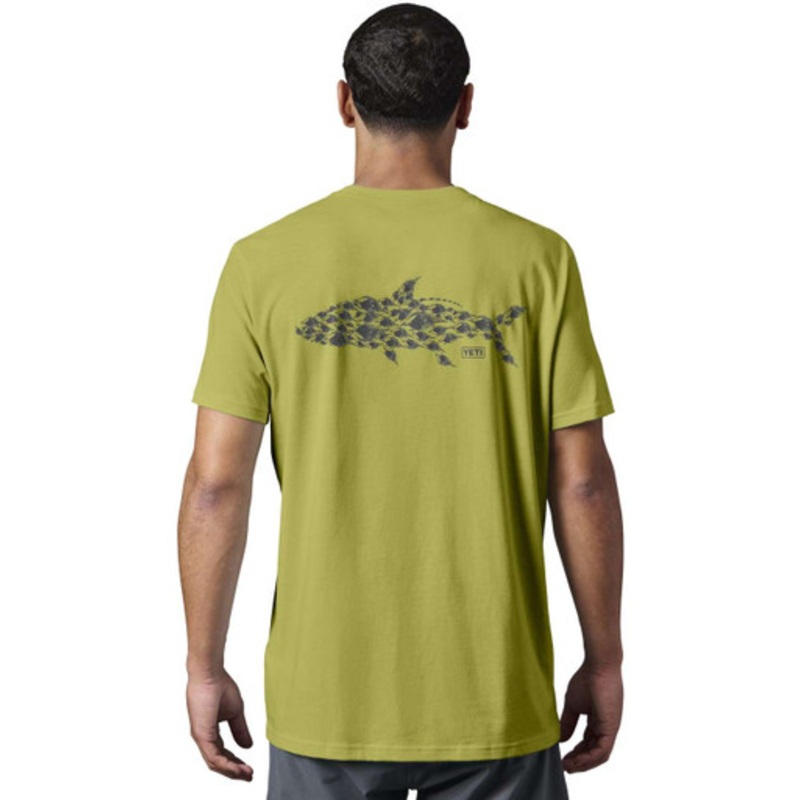 Yeti Tarpon Flies Short Sleeve T-Shirt – Moss – Large