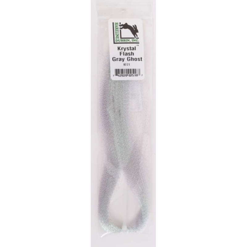 Hareline Dubbin Krystal Flash – Gray Ghost