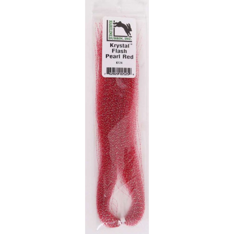 Hareline Dubbin Krystal Flash – Pearl Red