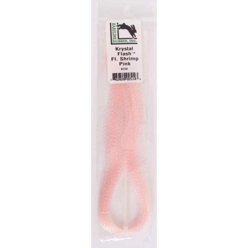 Hareline Dubbin Krystal Flash – Shrimp Pink