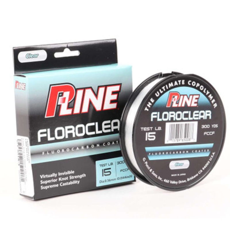 P-Line Floroclear Fluorocarbon Coated Mono Line – 15lb – 300yds
