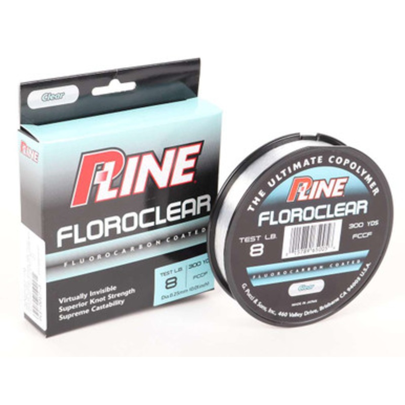 P-Line Floroclear Fluorocarbon Coated Mono Line – 8lb – 300yds