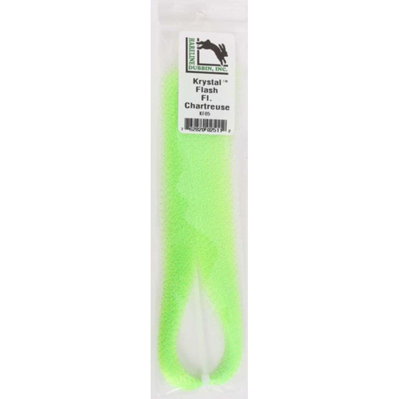 Hareline Dubbin Krystal Flash – Chartreuse