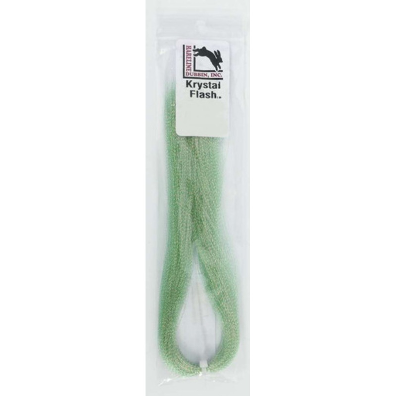 Hareline Dubbin Krystal Flash – Olive