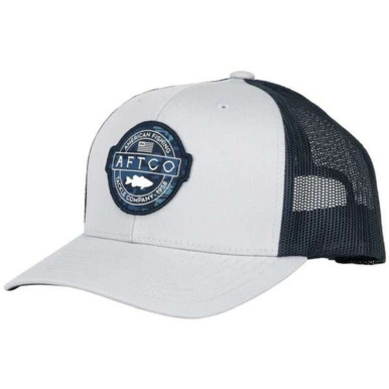 Aftco Bass Patch Trucker Hat – Light Gray – OS