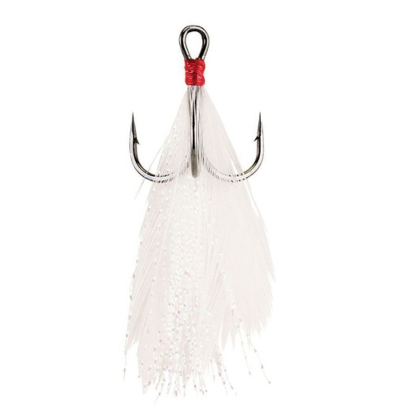 Berkley Fusion19 Feathered Treble Hooks – White – Size 4