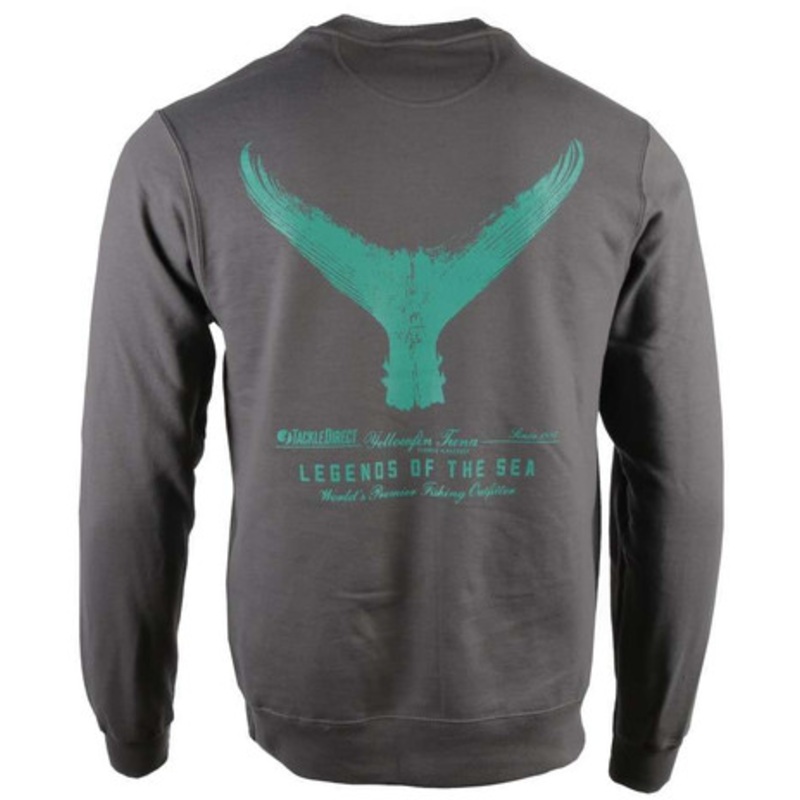 TackleDirect Yellowfin Tuna Crewneck Sweatshirt – Charcoal – Large